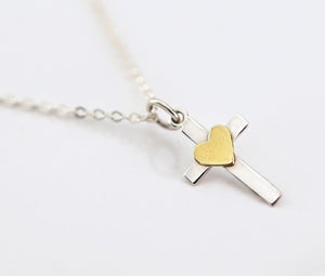 Cross with Bronze Heart on Tiny Flat Cable Chain {"urlParam":"envisico=%7B%22canvas%22%3A%22f5e1774%22%2C%22layers%22%3A%5B%7B%22strand%22%3A%22c8bf052%22%2C%22focal%22%3A%22c8bf01c%22%7D%5D%2C%22f%22%3A1%7D"}