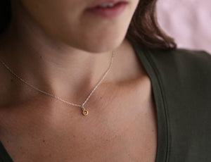 November (Topaz) on 16" Tiny Flat Cable Chain {"urlParam":"envisico=%7B%22canvas%22%3A%22f5e176f%22%2C%22layers%22%3A%5B%7B%22strand%22%3A%22c8bf052%22%2C%22focal%22%3A%22c8befb2%22%7D%5D%2C%22f%22%3A1%7D"}